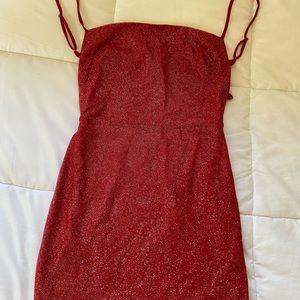 Lucy in the sky glittery red mini dress